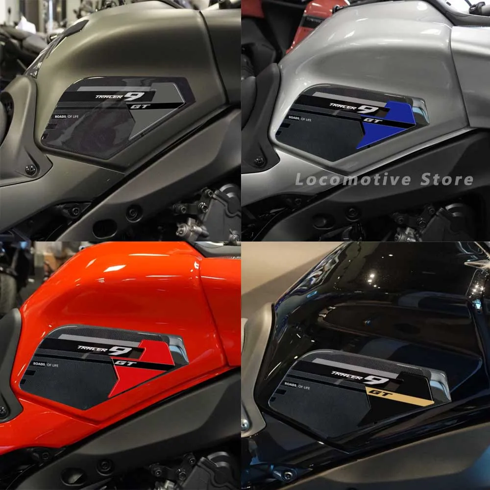 트레이서 9GT 2023 오토바이 3D 에폭시 레진 스티커 데칼 미끄럼 방지 측면 연료 탱크 보호 패드 (트레이서 9GT, 트레이서 9 GT 용)
