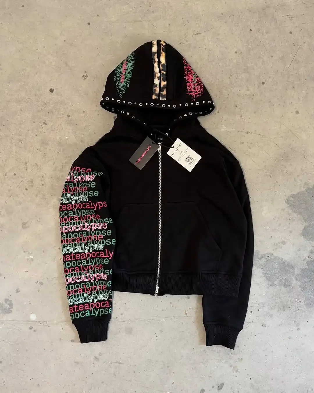 Eyehategarment Hoodie Hip Hop Zip Up Hoodie Harajuku Fashion