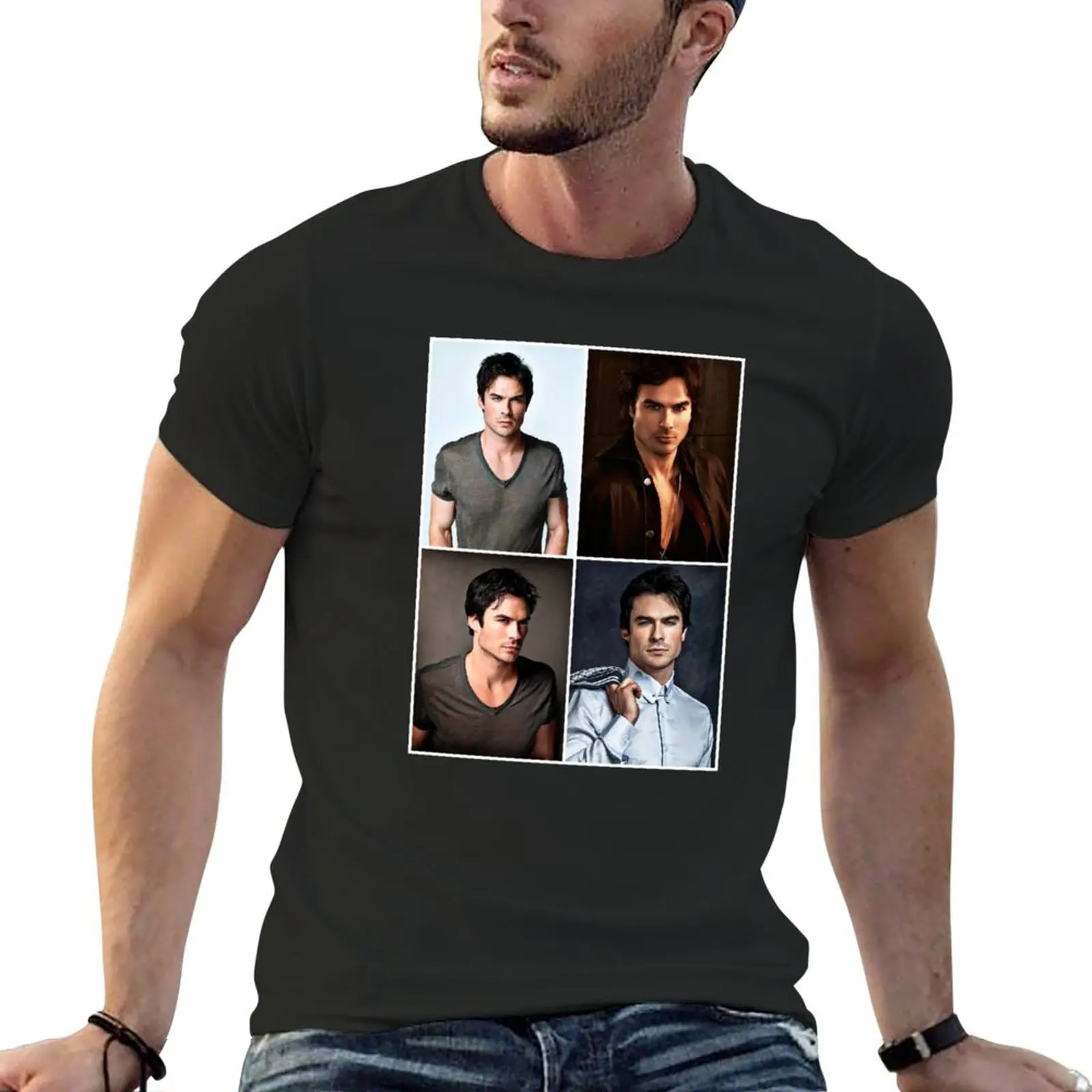 

New Ian Somerhalder Collage T-Shirt vintage clothes man clothes sweat shirts funny t shirts for men