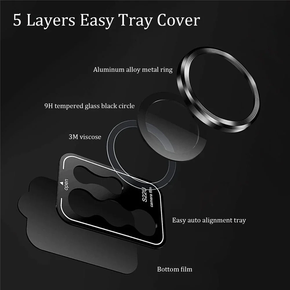 Aluminum Alloy Tempered Glass Camera Lens Protector Film
