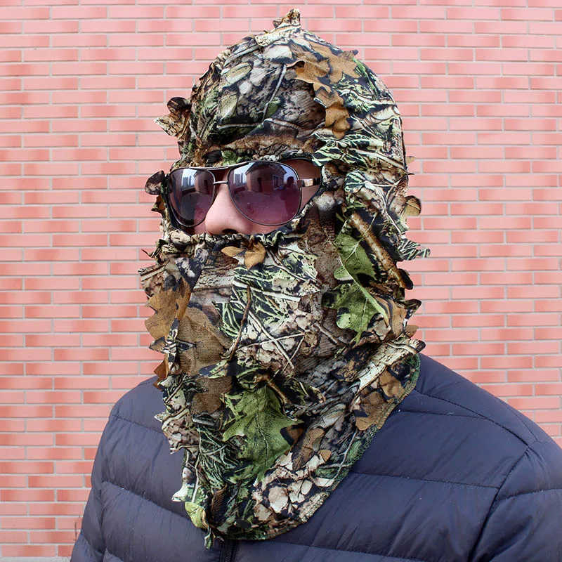 Camouflage Hat Man and Woman Outdoor Hunting Cycling Fishing Bionic Camouflage Hunting Mask Headgear