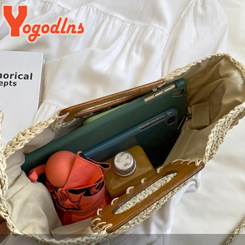 Minimalist Straw Bag for Women Summer Half-moon  Beach Handbags Rattan Handmade Kintted Handle Bags Bolsas