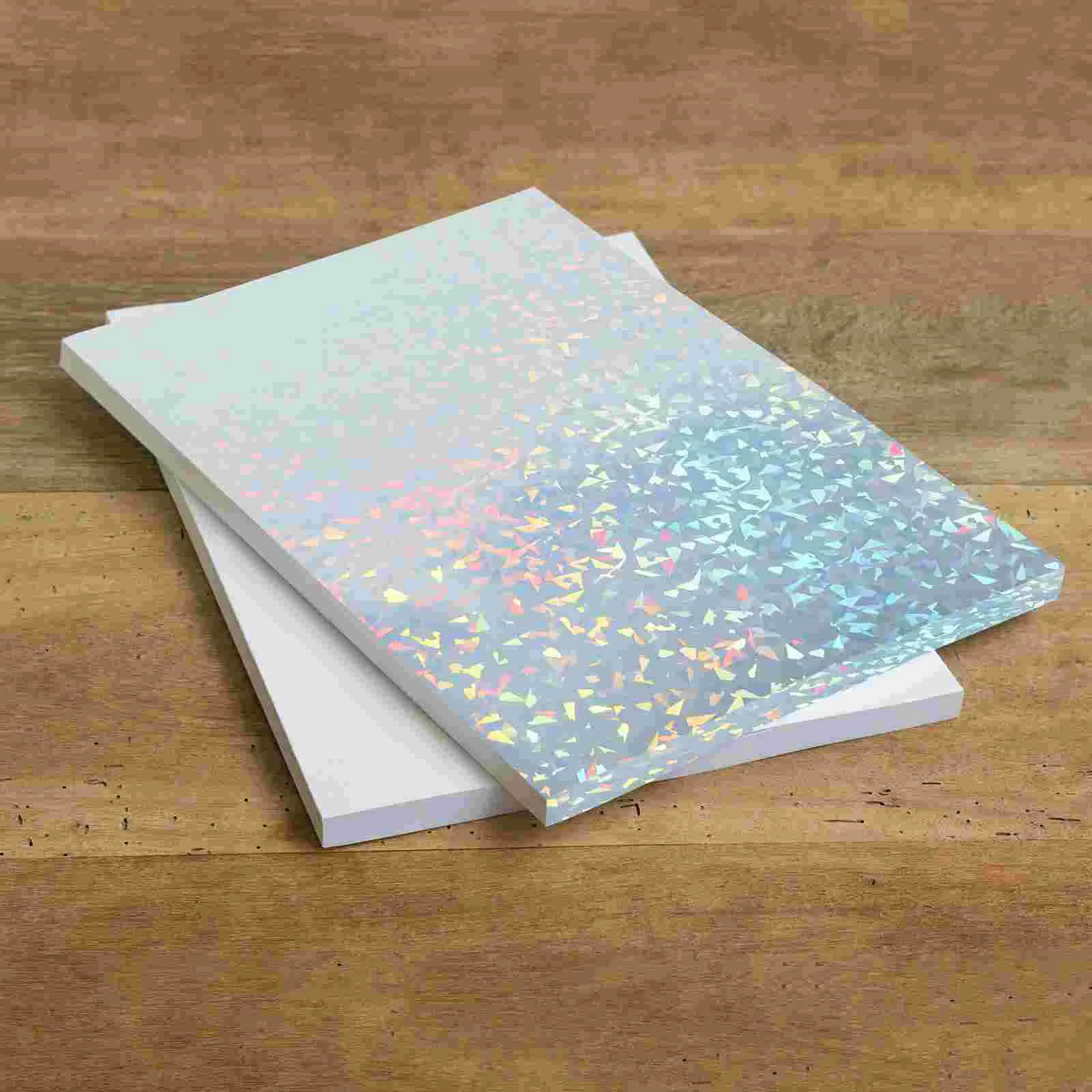 

10 Sheets Nail Sticker Holographic Adhesive Paper Construction Papers Label Printer Flash Shiny Printable
