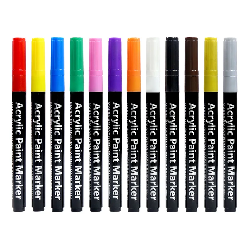 2/4/6Colors 0.5MM Extra Fine Tip Acrylic Paint Markers Acrylic Paint Pens  For Rock Canvas Wood Ceramic Glass Nail Art Graffiti