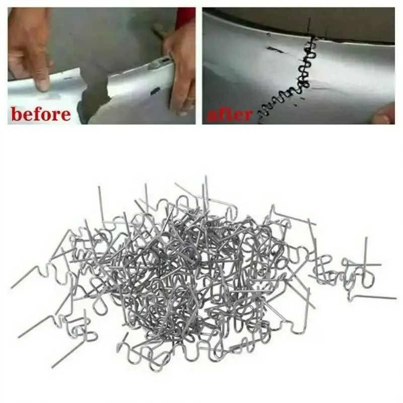 300Pcs Plastic Welder Hot Stapler Standard Pre-cut Corrugated Staples Bumper Body Repair 0.8/0.6mm Stainless Steel Welding Tools 3