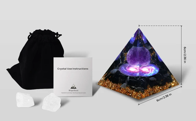 Piramide Orgone In Cristallo E Resina | Per Meditazione Ed Energia Positiva - Foto 6