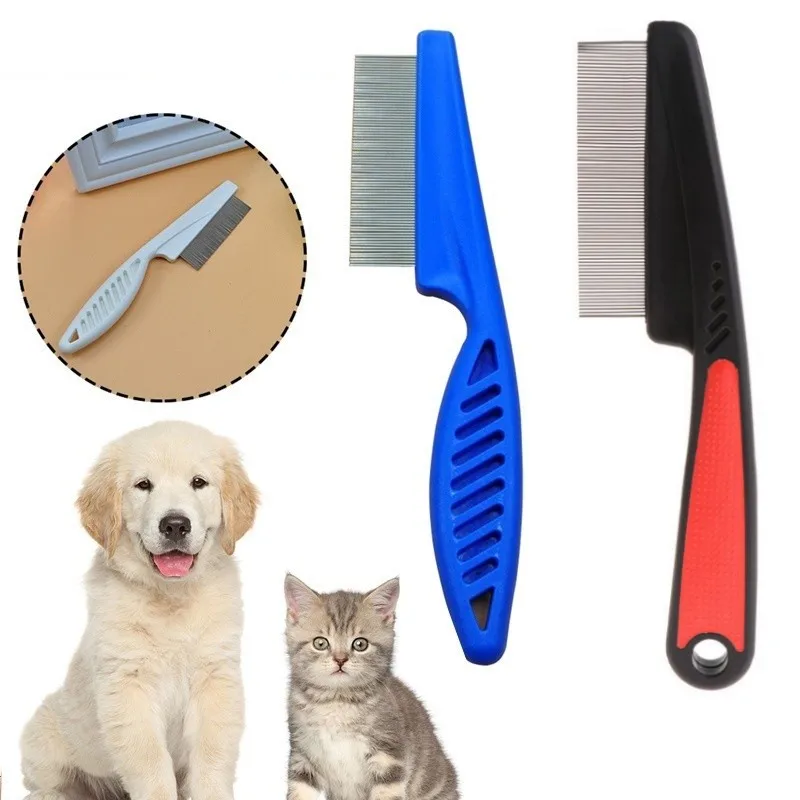 Pet Supplies Tooth Hair Removal Flea Lice Brush Stainless Steel Comb Deworming Knot Dog Cat Grooming Comb