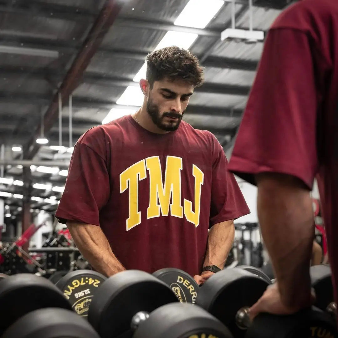 

Новая брендовая одежда для тренажерного зала, Мужская футболка большого размера для фитнеса, уличная одежда в стиле хип-хоп, свободная одежда с коротким рукавом для бодибилдинга