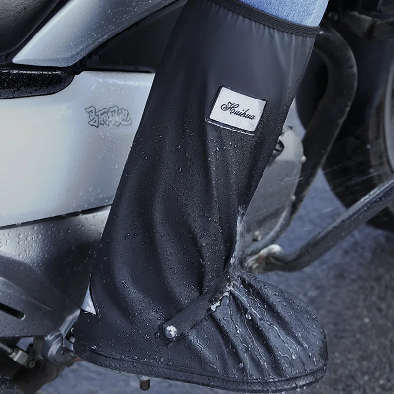 Outdoor Long Length Waterproof Reusable Motorcycle Cycling Bike Rain Boot Shoes Covers Rainproof Shoes Cover Rainproof Thick