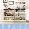 Cabinet with Storage - 65 Inch Farmhouse Kitchen Sideboard Cabinet with Adjustable Shelves 2