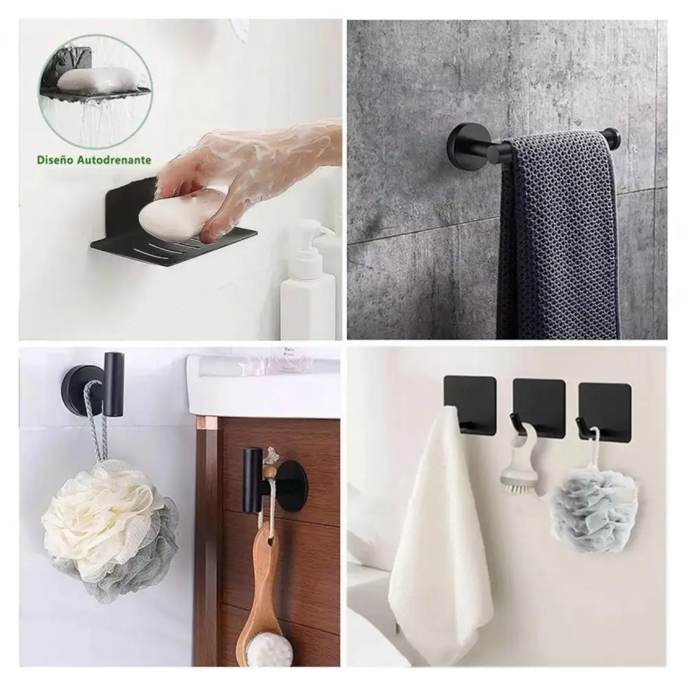 Storage Rack Set Bathroom Towel Rack Modern Design Hand Towel Holder Set with Strong Load-bearing Capacity for Stylish