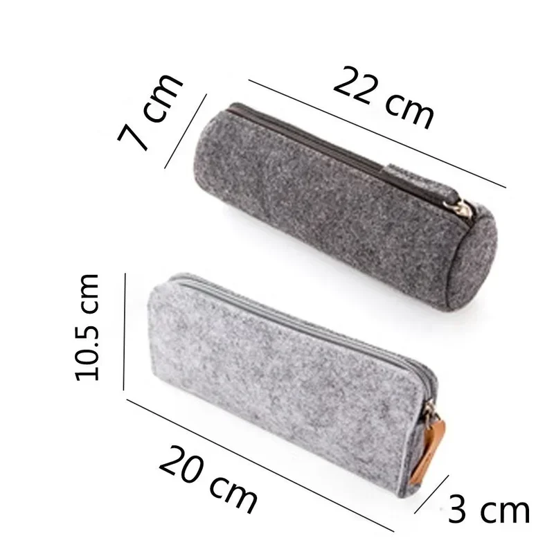 New Retro Felt Pencil Pen Case Pouch Zipper Bag Portable Purse School Stationery Office Supplies Simple Style for Student Gift