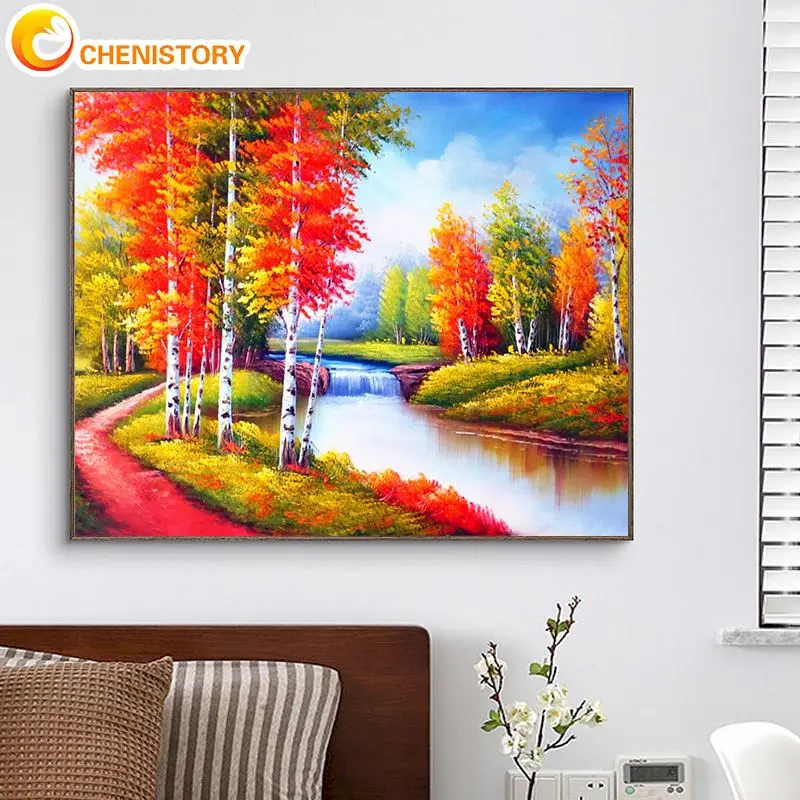 CHENISTORY Painting By Numbers For Adults With Frame Colorful