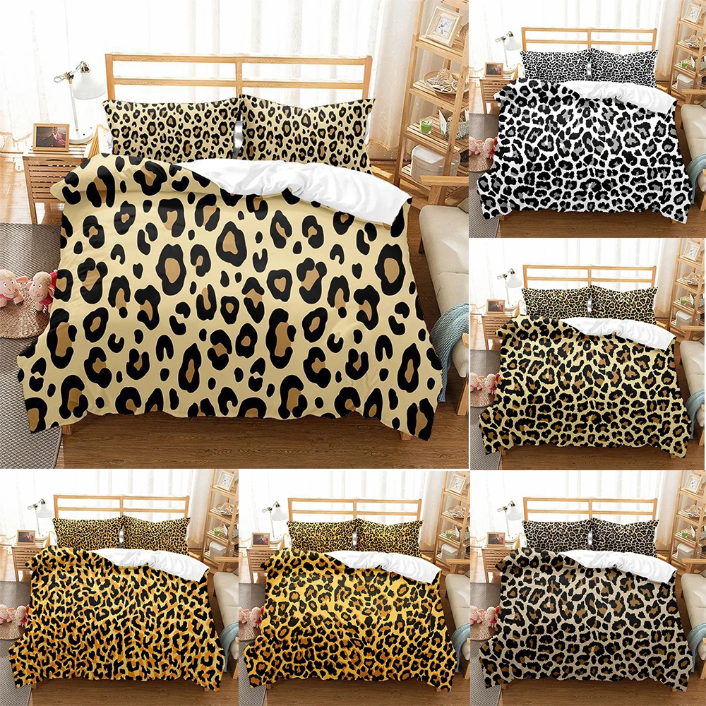 Leopard printed Bedding Set Twin Full 