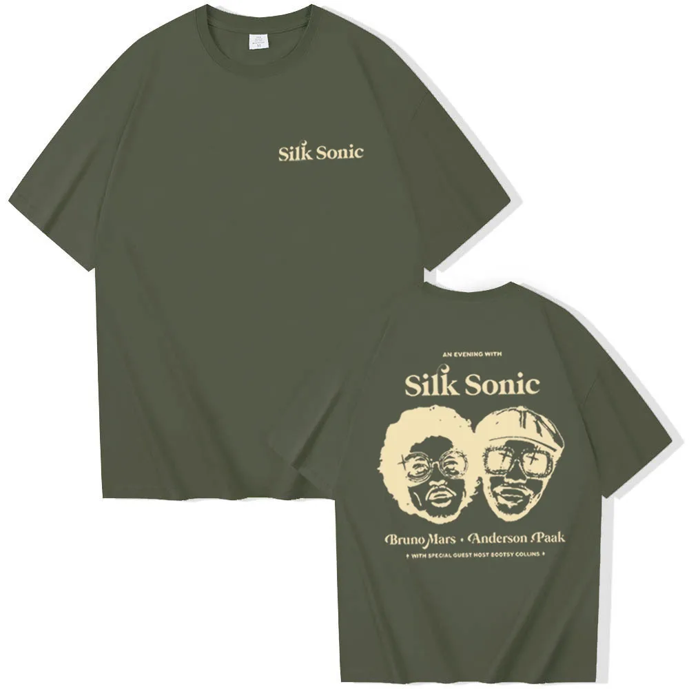 thumbnail image 1 of Camiseta de seda de Bruno Mars Sonic Regalo para fans de Bruno Mars Merchandising musical de Bruno Mars Camisetas unisex, 1 of 5