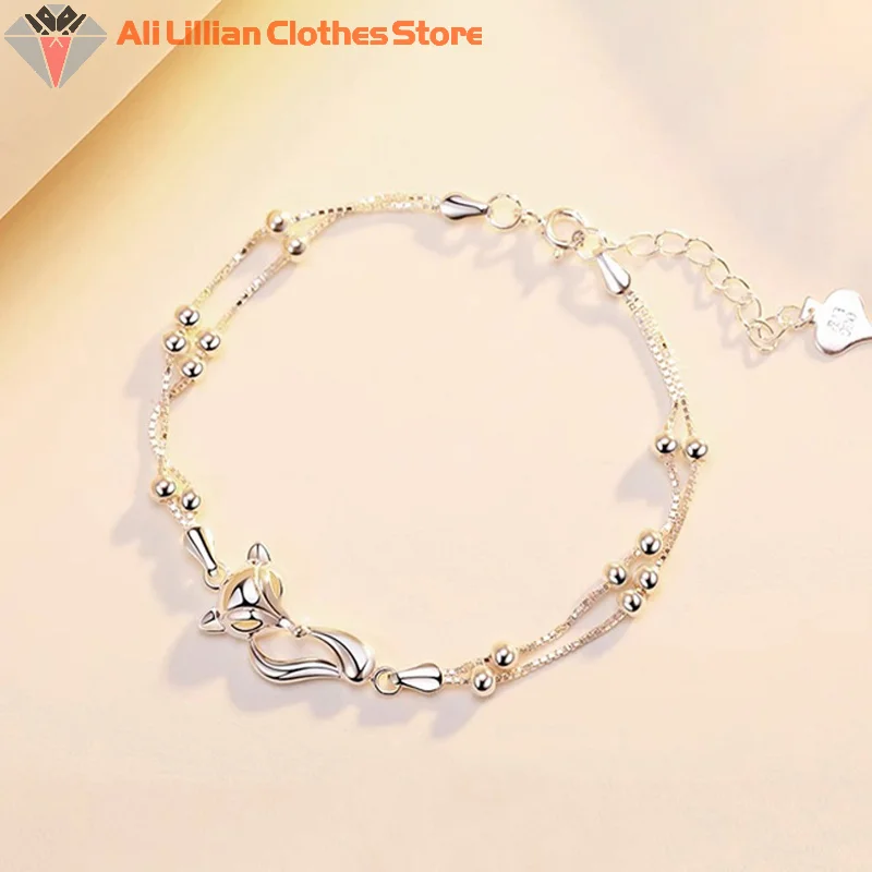 Fox Chain Bangle Bracelet for Women Girls