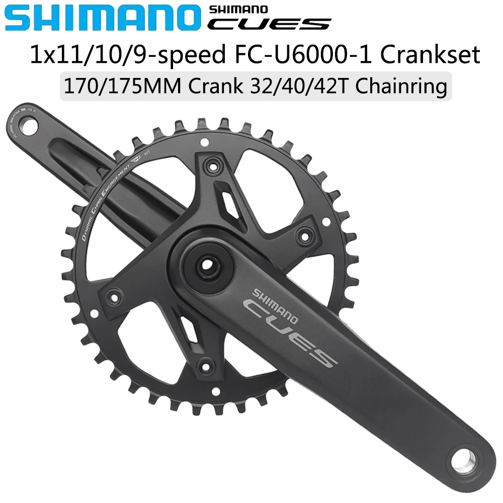 

SHIMANO CUES FC-U6000-1 9/10/11 Speed Crankset for MTB Bike 170/175MM Crank 32/40/42T Chainring BB-MT501 Bottom Bicycle Parts