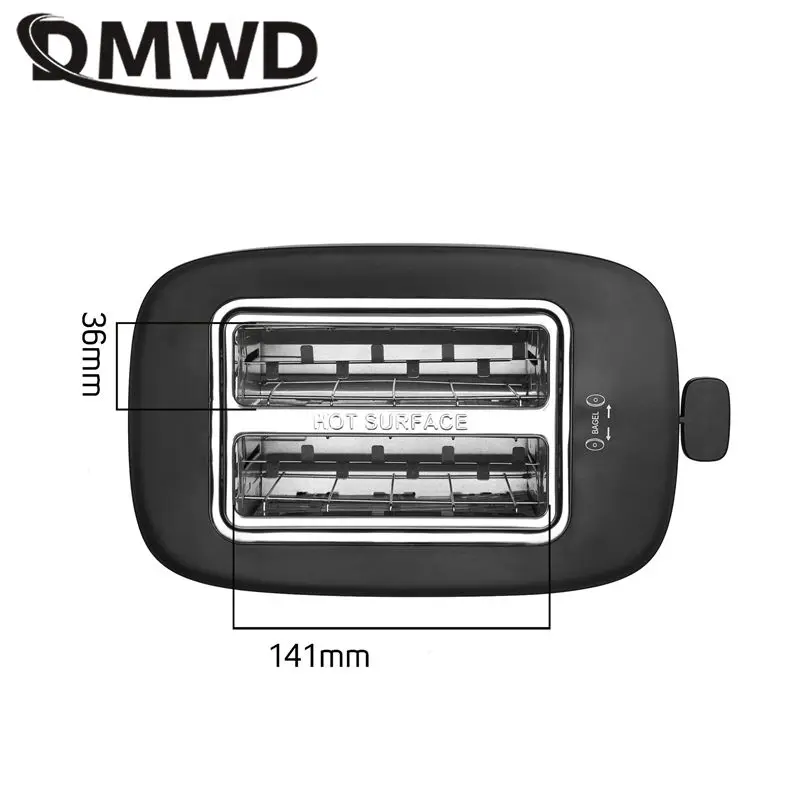 Electric Toaster Machine 110V 220V Electric Toaster Automatic Bread Baking Machine Stainless steel Household Breakfast Toast Oven Sandwich Grill 2 Slice