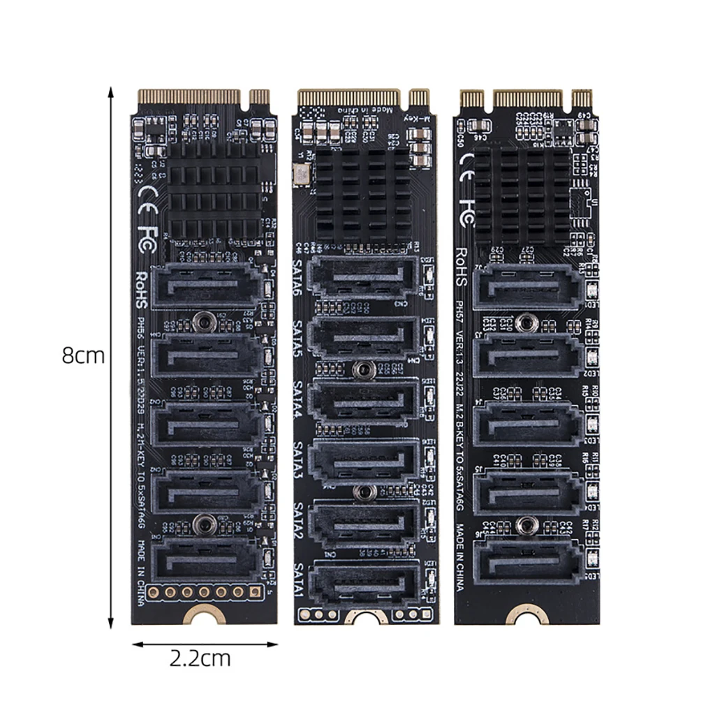 Placa de Expansão para Nvme Adaptador Ngff para Ssd Sata M.2 para Sata 3.0 Riser Card m Key Pci-e ou Port Sata 3.0 Converter 6gbps
