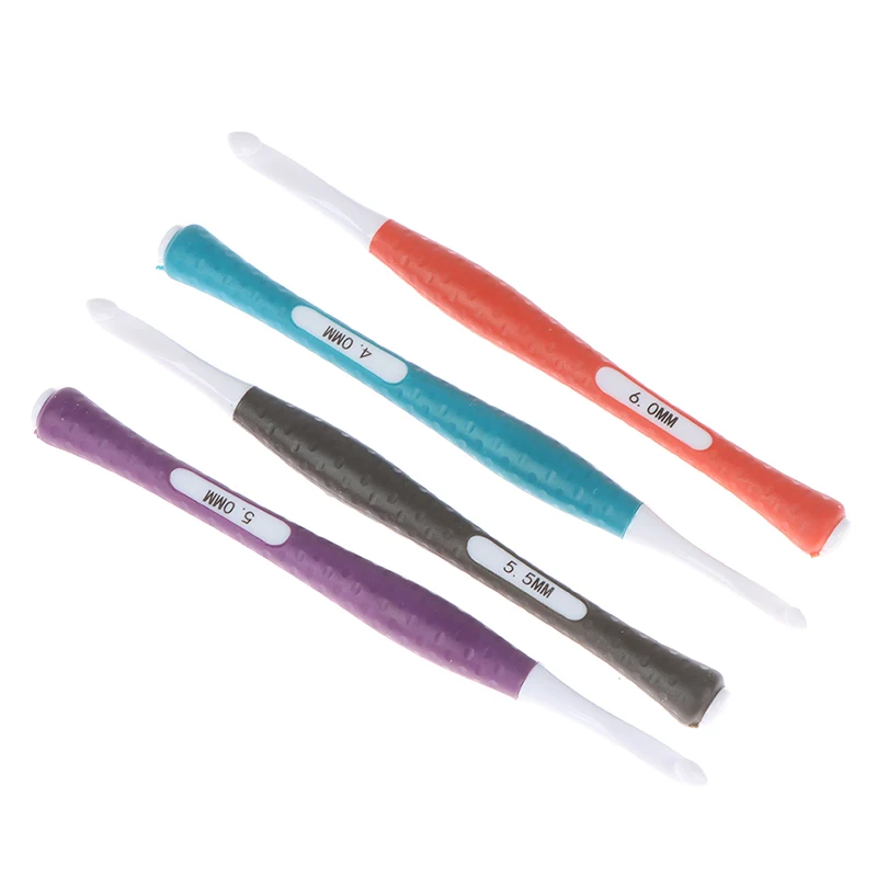 Multicolor Plastic Handle Crochet Hooks 8PCS set