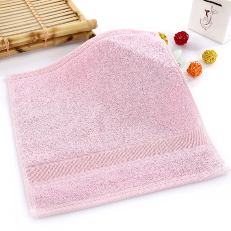 Square Hand towel Bamboo Pulp Fiber Children Washcloth Pure color 33*33CM Water Absorbent 6