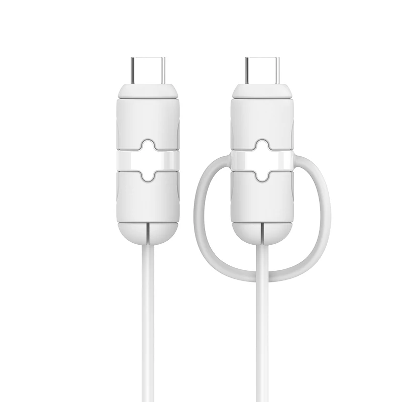Set Di 3 Protezioni Per Cavi Di Ricarica USB-C | Antipiega In Silicone | Adatti Per Telefoni Android, Tablet | Colori: Nero, Bianco, Grigio