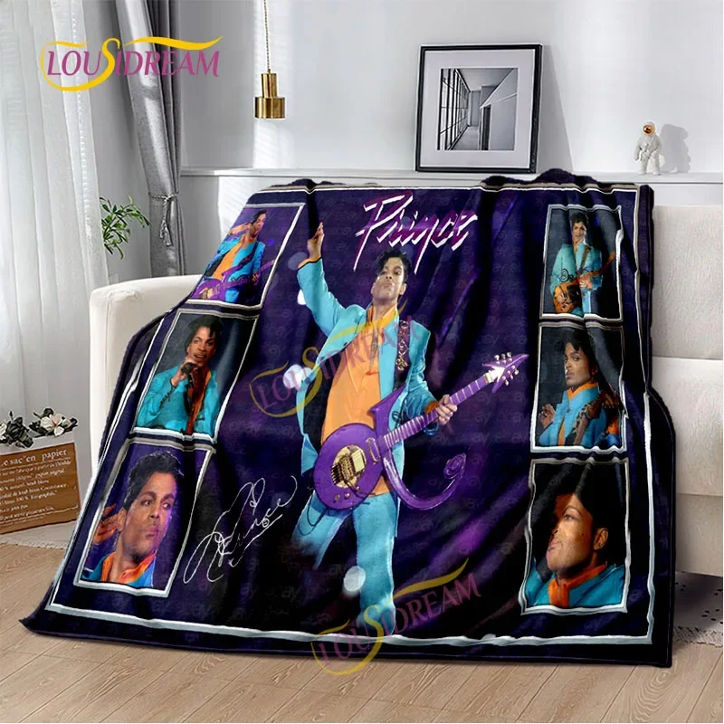 American all-round singer Prince Rogers Nelson printed DIY lightweight home thin sofa cover home office casual thermal blanket 4