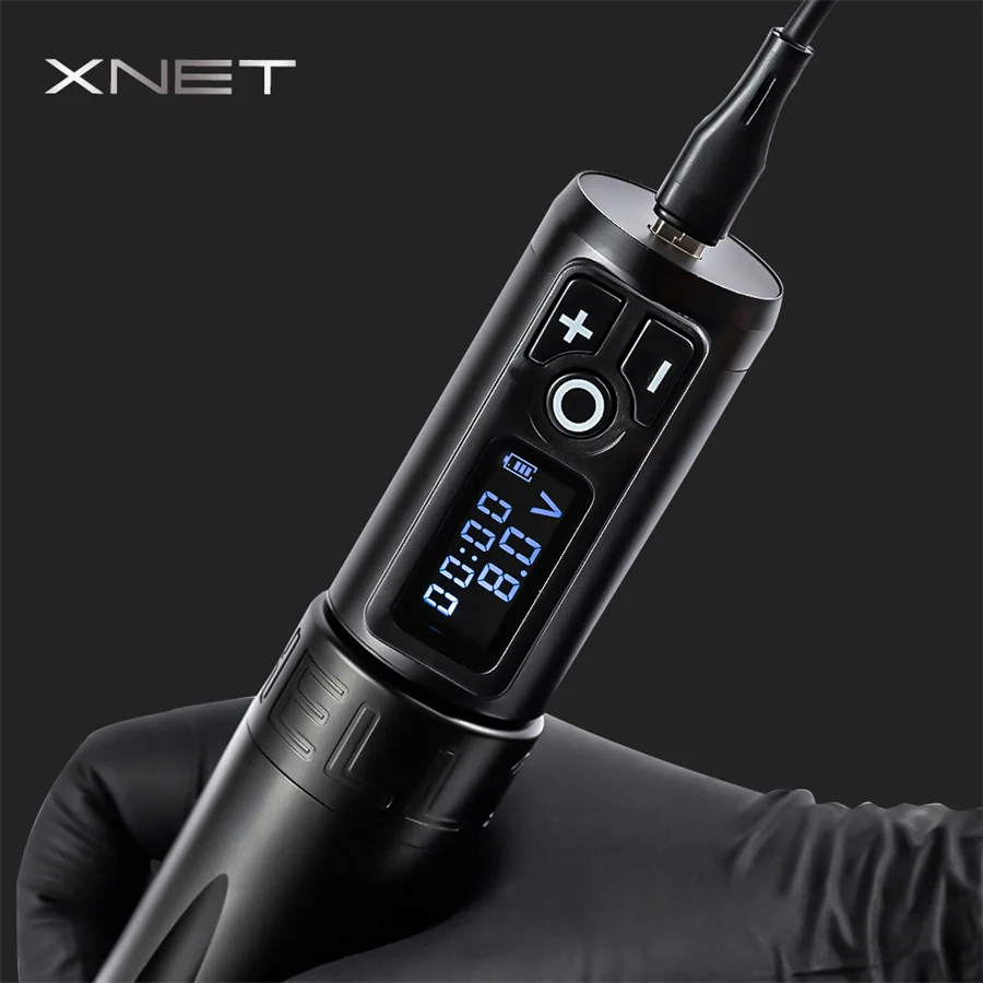 Ambition Trident Tattoo Machine Gun Pen Portable Wireless Battery Strong Coreless Motor LED Digital Display For Tattoo Art