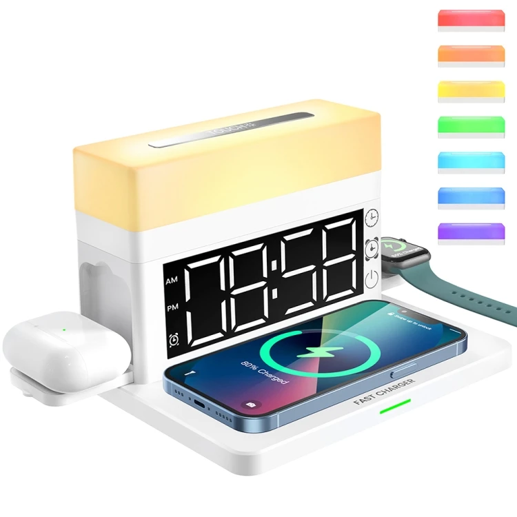 

Light Alarm Clock Phone Chargers Wireless Charger For iPhone/Iwatch/Airpod Watch Holder For Apple Watch|Airpod|iPhone