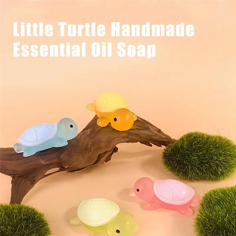 Little Turtle Handmade Essential Oil Soap 4 Pieces Ofcute Little Turtle Moisturizing Soap Children's Cleansing Bath