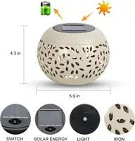 Lampe de Table solaire extérieure lampe à LED à énergie solaire évidé en métal bureau lanterne décorative Patio jardin lumière bureau lumière 6
