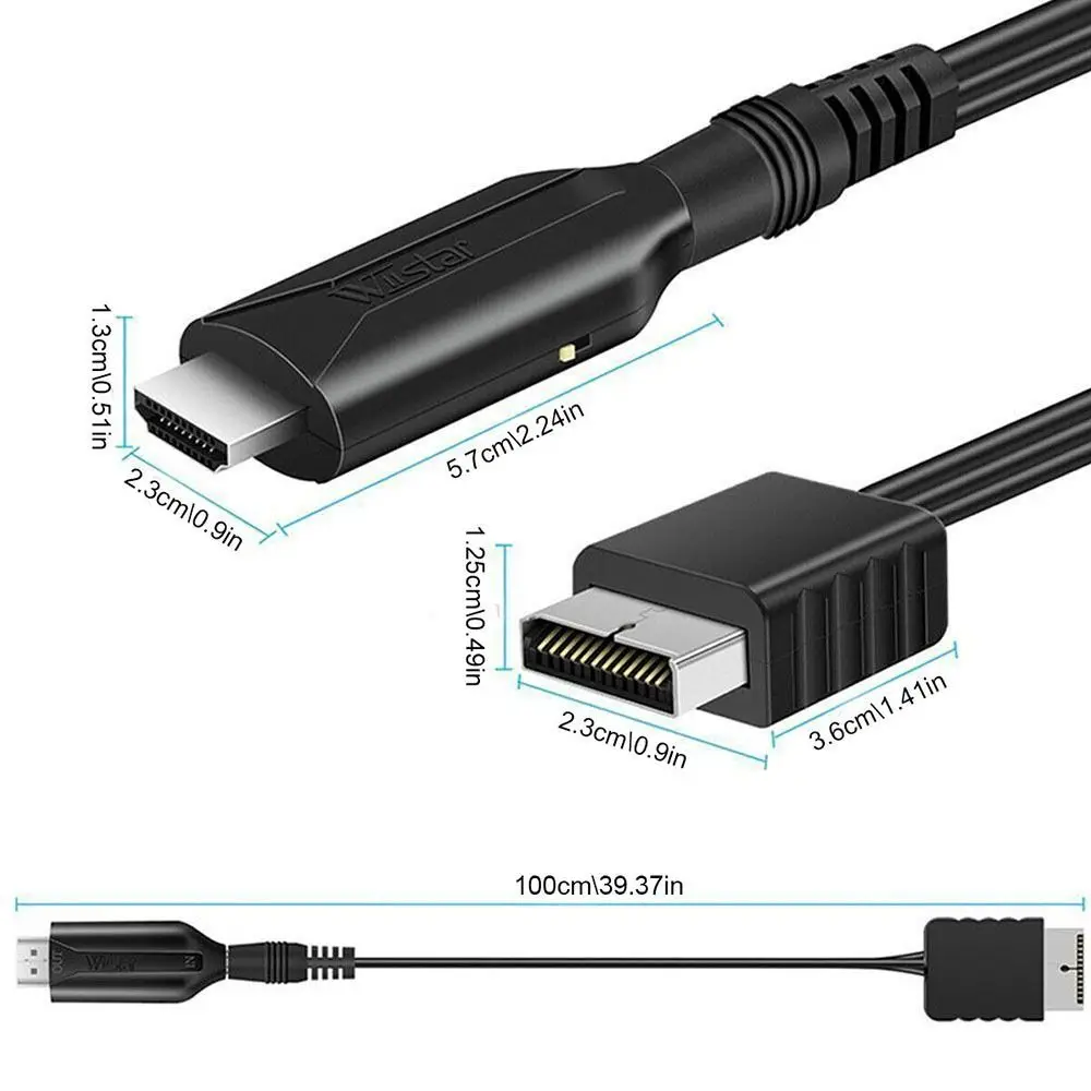 PS2 to Adapter Audio Video Converter Cable 1M for Sony PS2/PS1 to