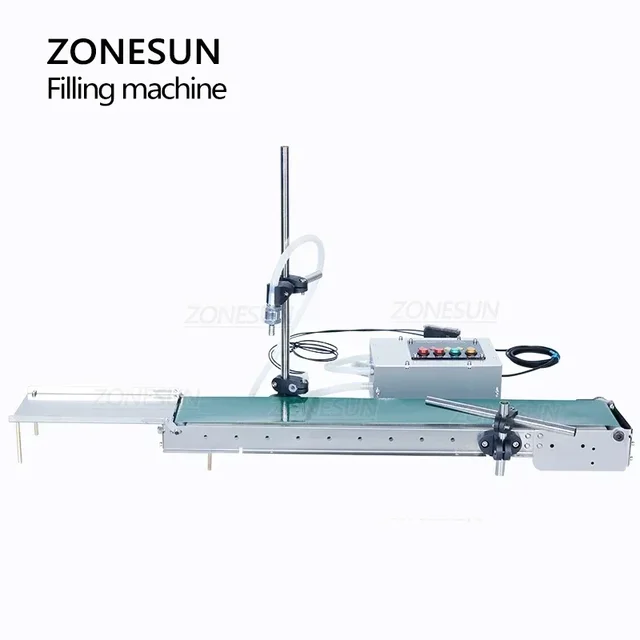 ZONESUN Автоматическая разливочная машина, жидкий флакон для духов, вода, масло, сок, наполнитель с одной головкой и конвейерной лентой ZS-DPYT1500 3