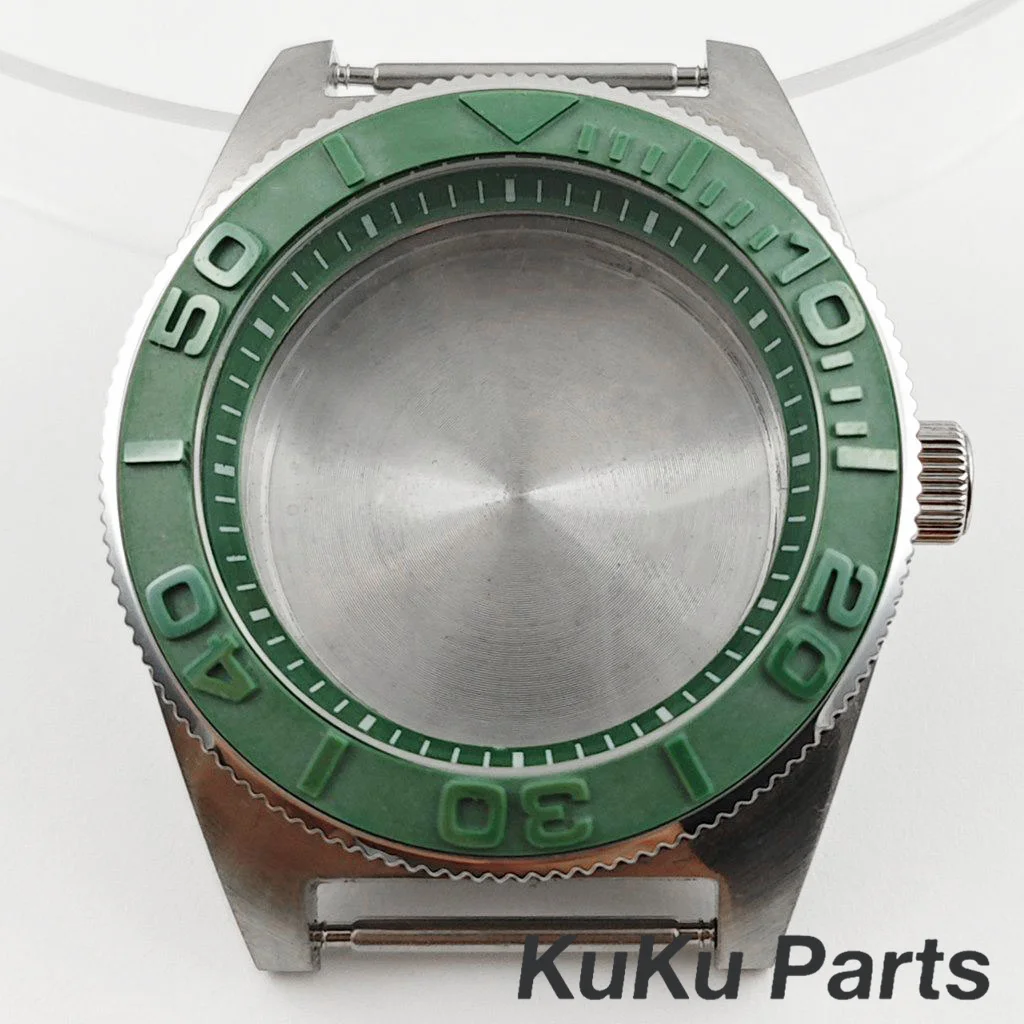 Green Ring GMT Ceramic Bezel Watch Case with 40mm Diameter and 28.5mm Dial Capability