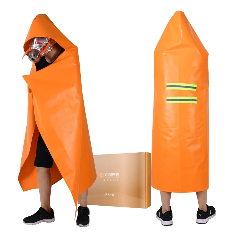 1.2M*1.2M Children Fire Blanket Fireproof Cloak Thickened Silicone Escape Jacket Emergency Kit Home Self-Rescue Heat Resistant