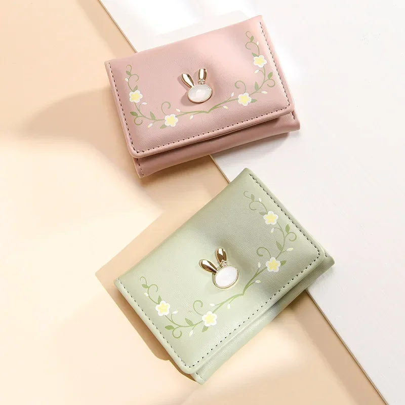 

Korean Version of Women's Purse Female Short Ins Simple Three Fold Student Multi-card Holding Bag Fashion Coin Purse