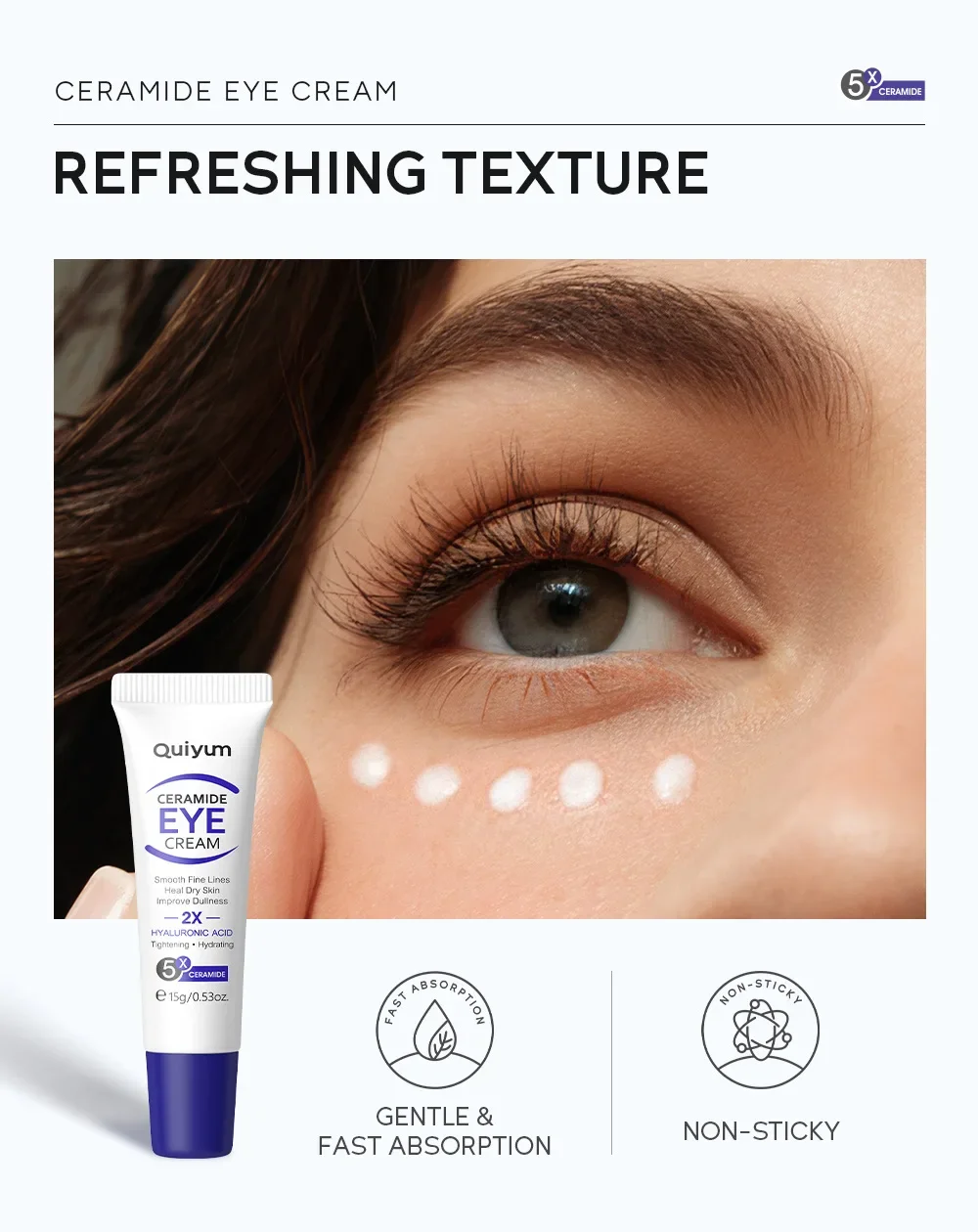 

LAIKOU & QUIYUM Eye Cream Anti-Wrinkle Moisturizing Anti-Age Remove Dark Circles Eye Care Against Puffiness Bags