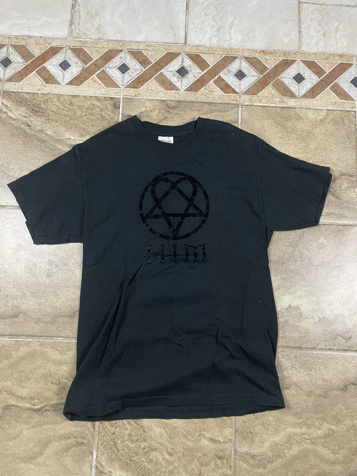 Rare Vintage Him Band T Shirt Uomo M 2003 Love Metal Album Era Heartagram Goth