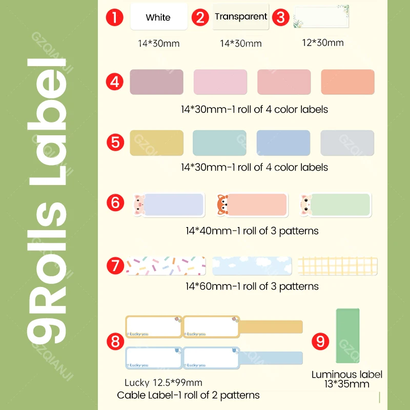 【6Rolls Gift Box】NIIMBOT D11 D110 D101 Label Maker Name Sticker Waterproof Classified Storage Cute Color Paper Rolls Official