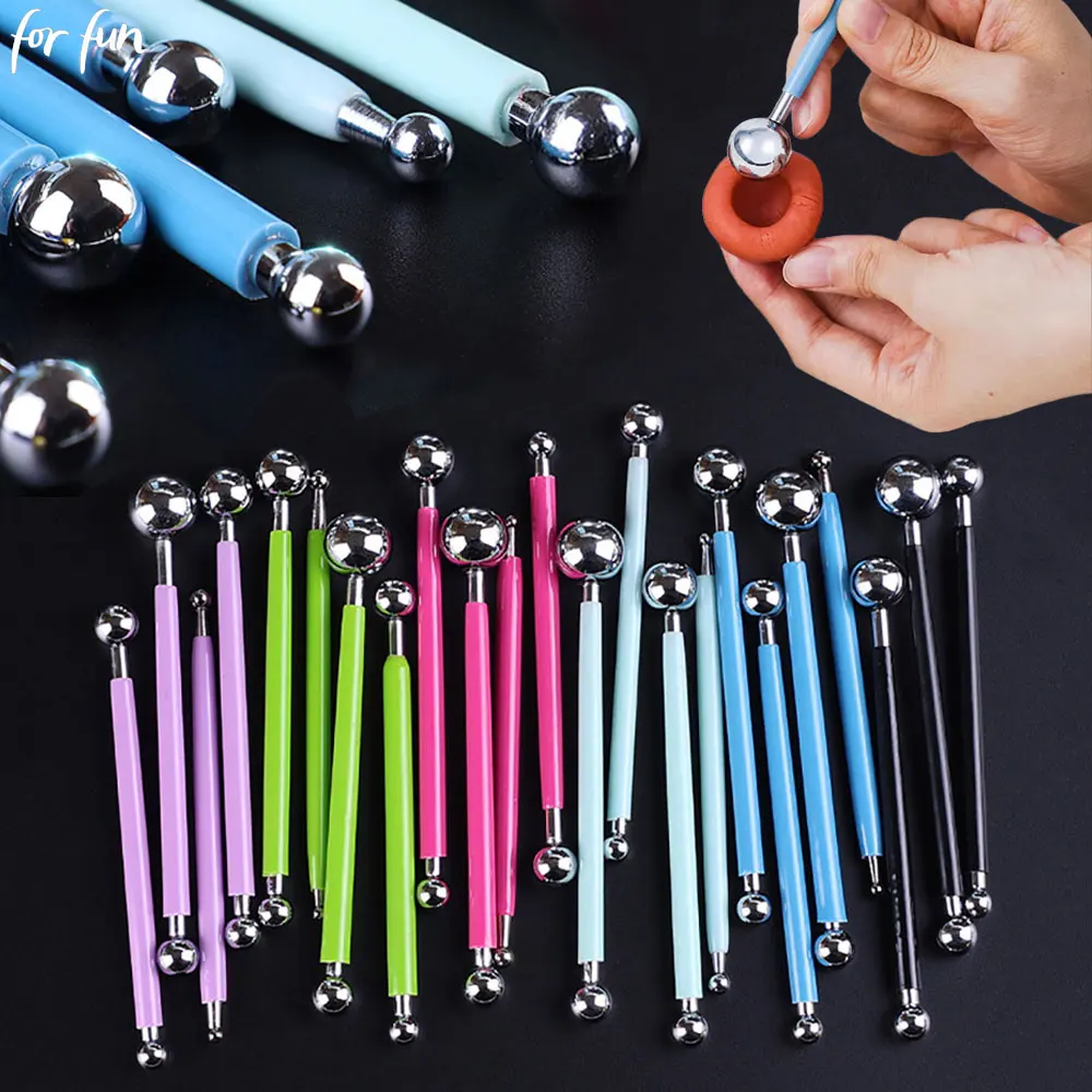 1Set Pottery Dots Sculpture Clay Tools Stainless Steel Polymer Clay Shape Pen Metal Ball Carving DIY Ceramics Tools Polymer Clay Tools Pottery Tools Clay Sculpting Tools Pottery Sculpting Tools Clay Craft Tool