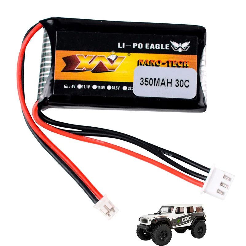 1 / 2 / 5pcs HJ 2S 7.4V 350mAh 30C Lipo Battery for AXIAL SCX24 90081