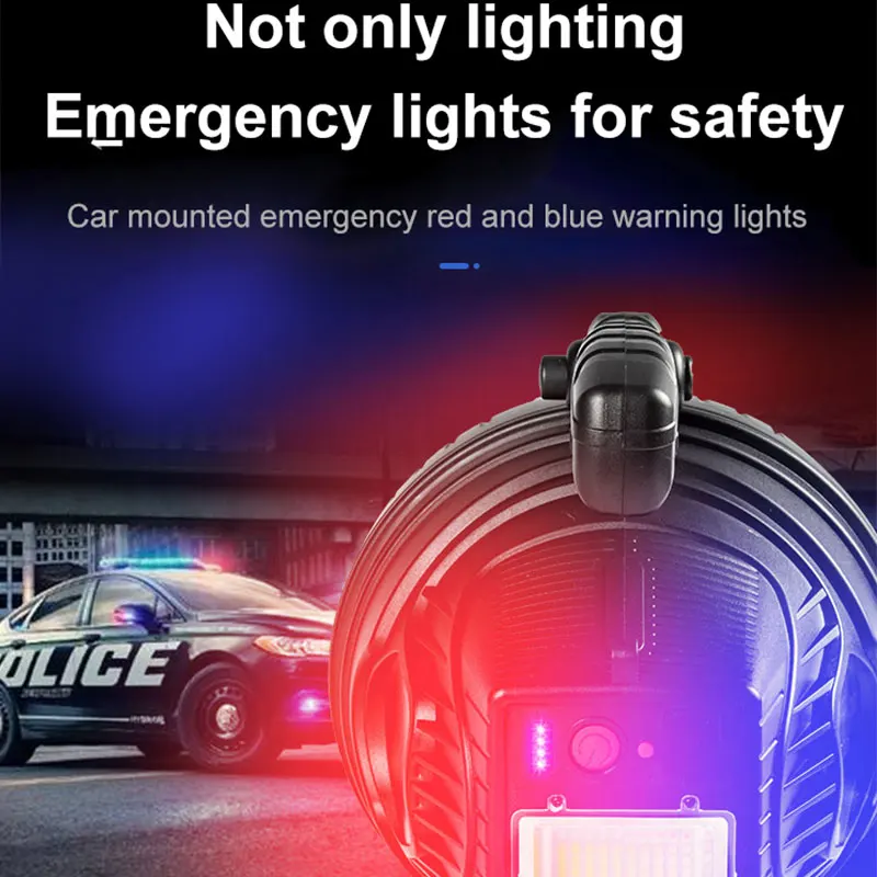 High Power Strong Light Searchlight LED Portable Flashlight Outdoor Camping Emergency Double Lamp Head Long-distance Spotlight led flashlight led lights camping lamp camping lights led neck light