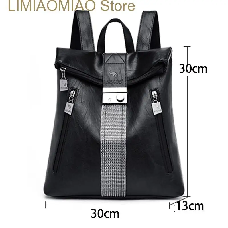 New Leather Backpack Multifunction Women Vintage Shoulder Bag Ladies Rucksack Large Travel Bag Anti-theft School Bag for Girls