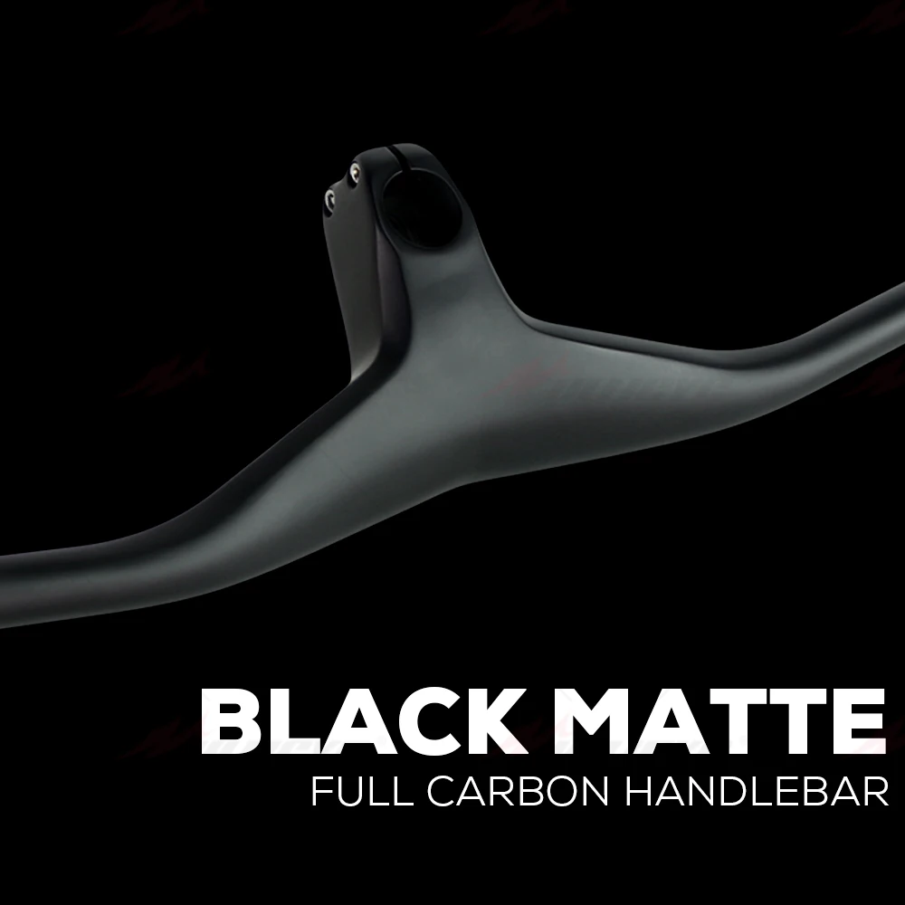 Guidon VTT Carbone Intégré 28,6 Mm - Rehausseur 17° 70/80/90 Mm - 74 Cm - Neuf