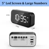 Digital Touch Alarm Clock 5 Inch Black Full Screen Fashion White /Green Display 100dB Extra Alarm Clock Home Decor for Bedroom 5