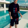 Men T-shirt Sets Rapper Anuel AA 3D Print Fashion Tracksuit T Shirts Shorts 2 Pieces Male Streetwear Oversized Suits Sportswear 1