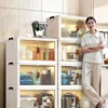 Nordic Plastic Kitchen Cabinets Home Furniture Multifunction Storage Box Floor Multi-layer Foldable Storage Cabinet Living room 1