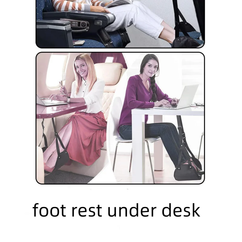 Airplane Footrest Hammock Flight Car Travel Seat Foot Rest Pad Adjustable Train Portable Sleeping Pillows Accessories 4