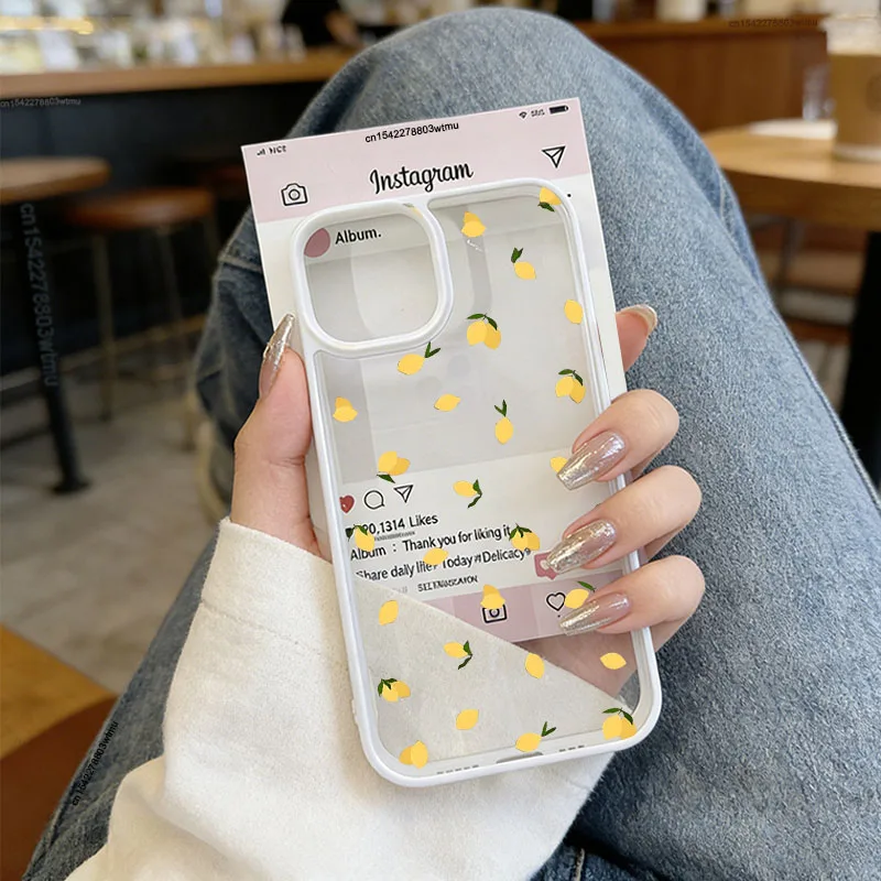 รูปสินค้า เคสใสลายดอกเลมอนน่ารัก ป้องกันรอยกระแทก iPhone 16/17/15/13/14
