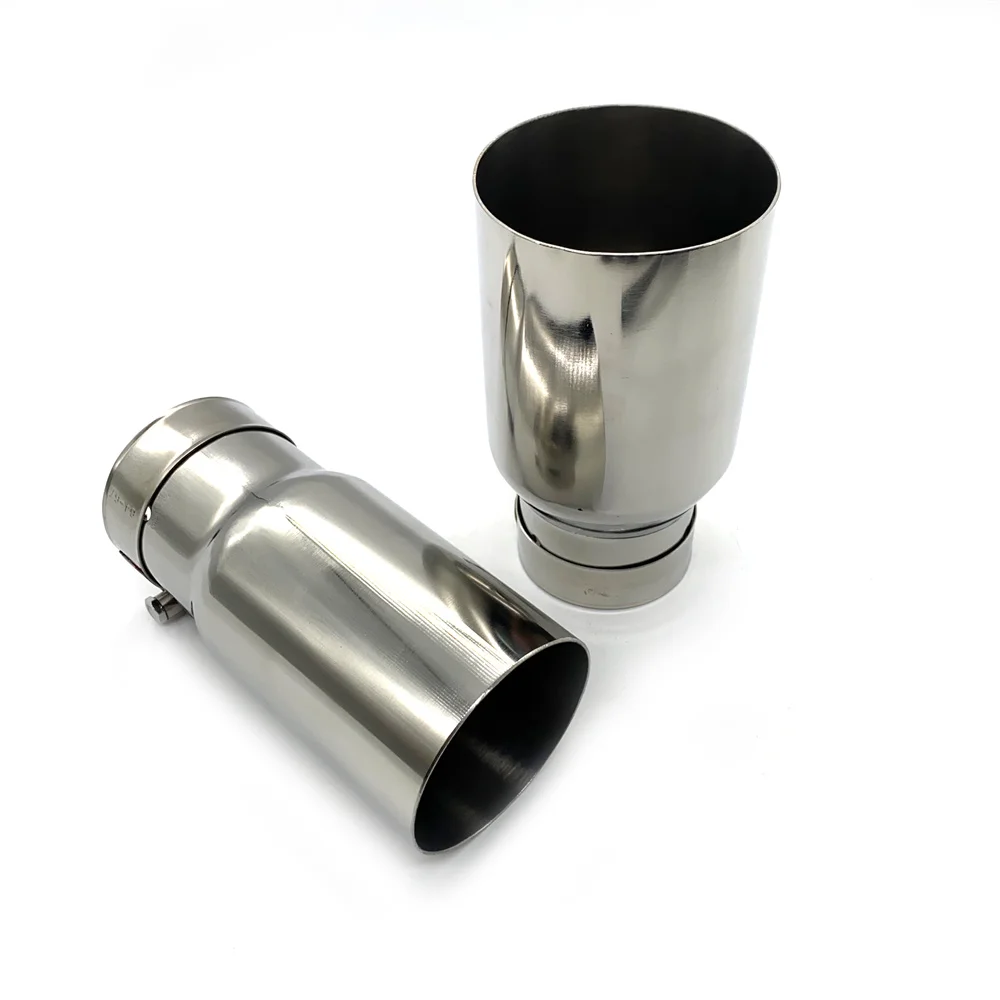 1 PC Stainless Steel Universal Exhaust System End pipe Car Exhaust Pipe Single Straight Muffler Tip For Mitsubishi Mazad